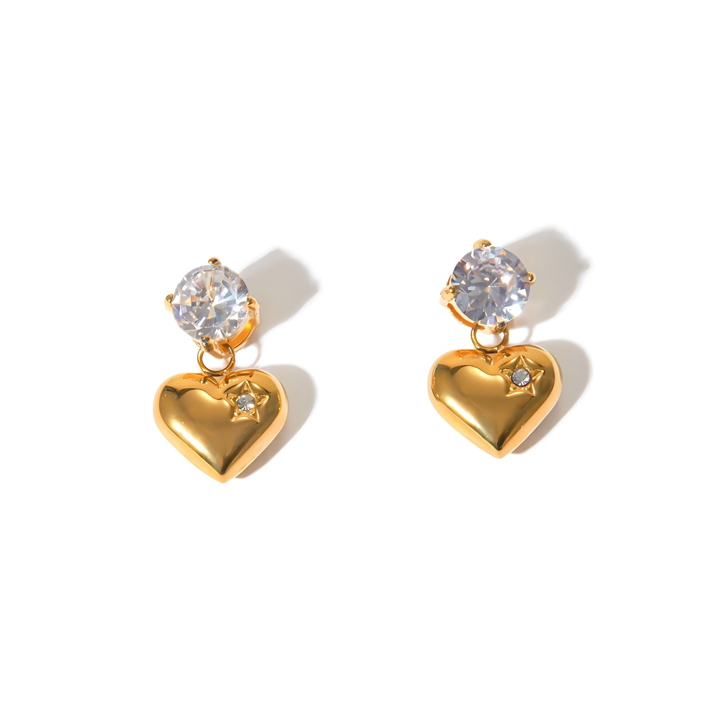18K Gold Plated Stainless Steel Hypoallergenic Waterproof Tarnish Free Waterproof Sweatproof No-Fade Starlit Stud Earrings The Aura