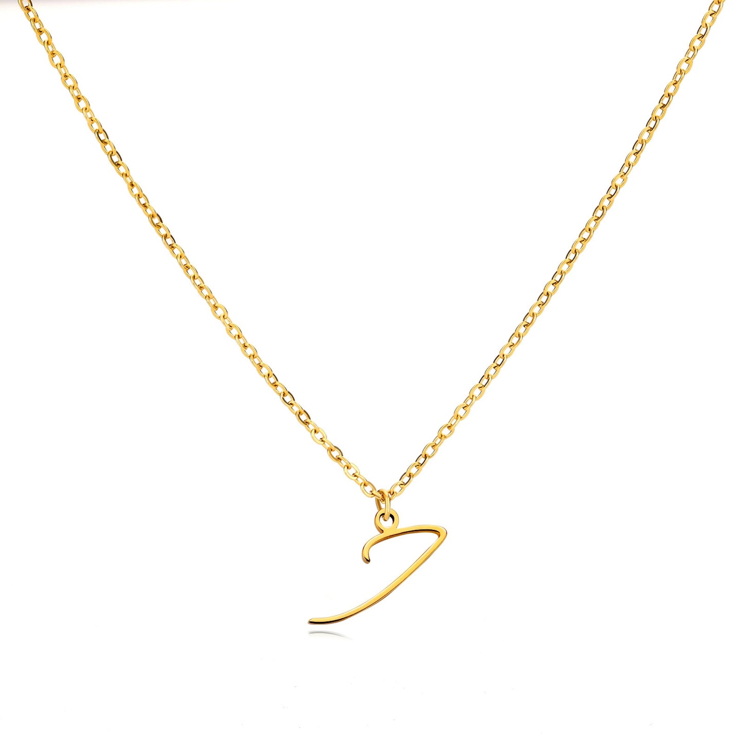 18K Gold Plated Stainless Steel Hypoallergenic Waterproof Tarnish Free Allura Alphabet Necklaces The Aura