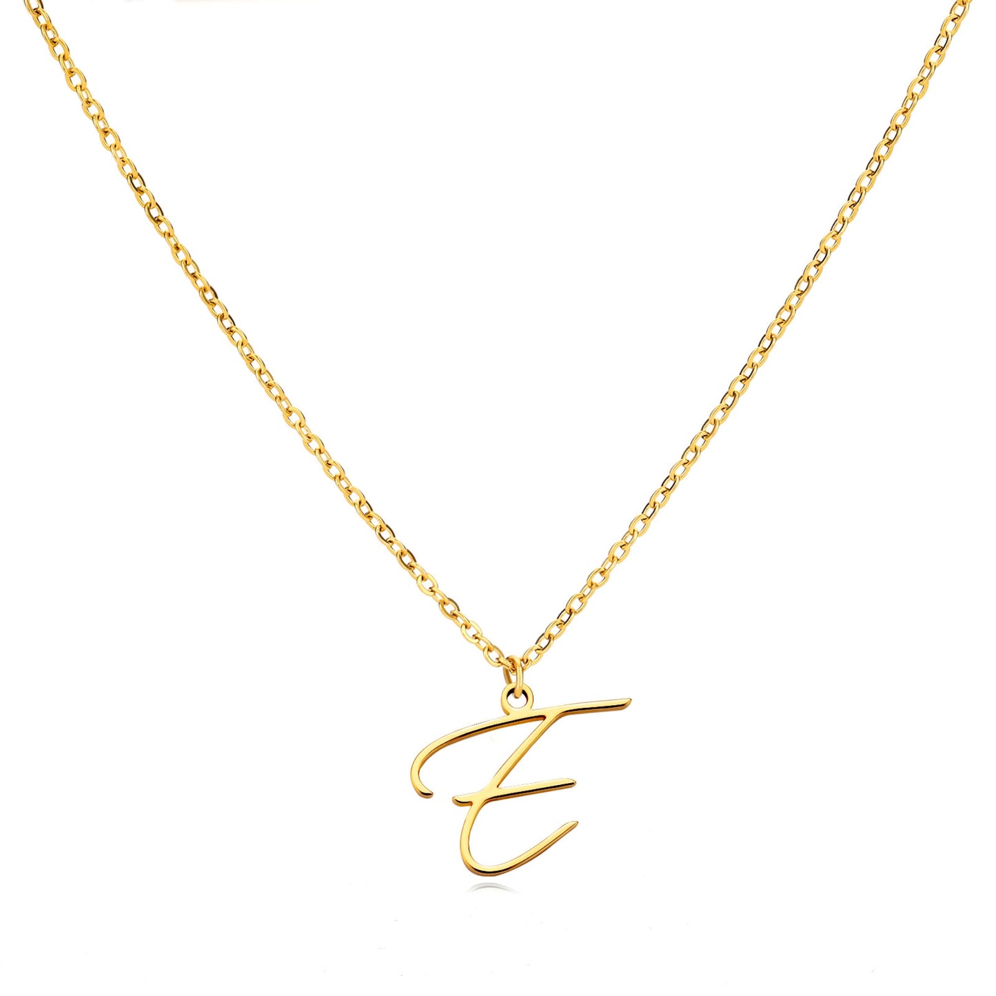 18K Gold Plated Stainless Steel Hypoallergenic Waterproof Tarnish Free Allura Alphabet Necklaces The Aura