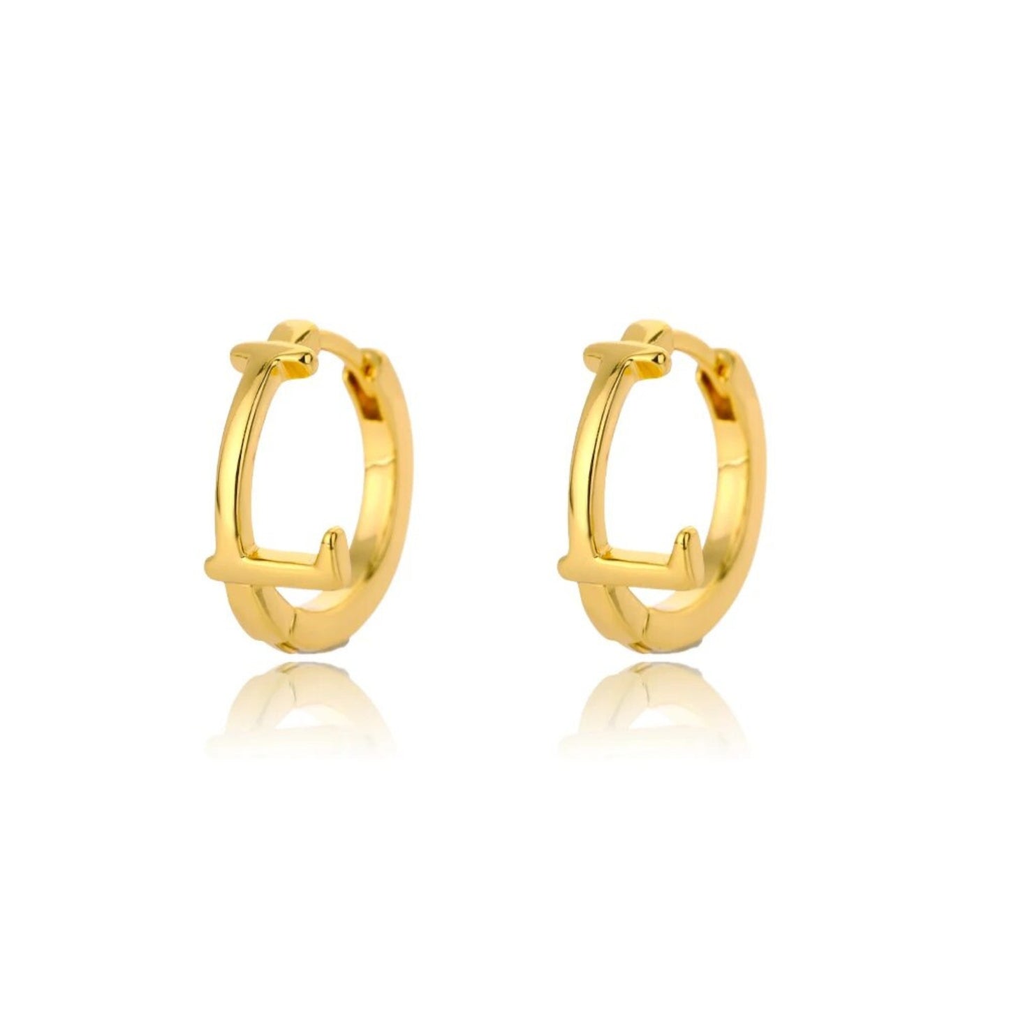 Amara Alphabet Huggie Earrings