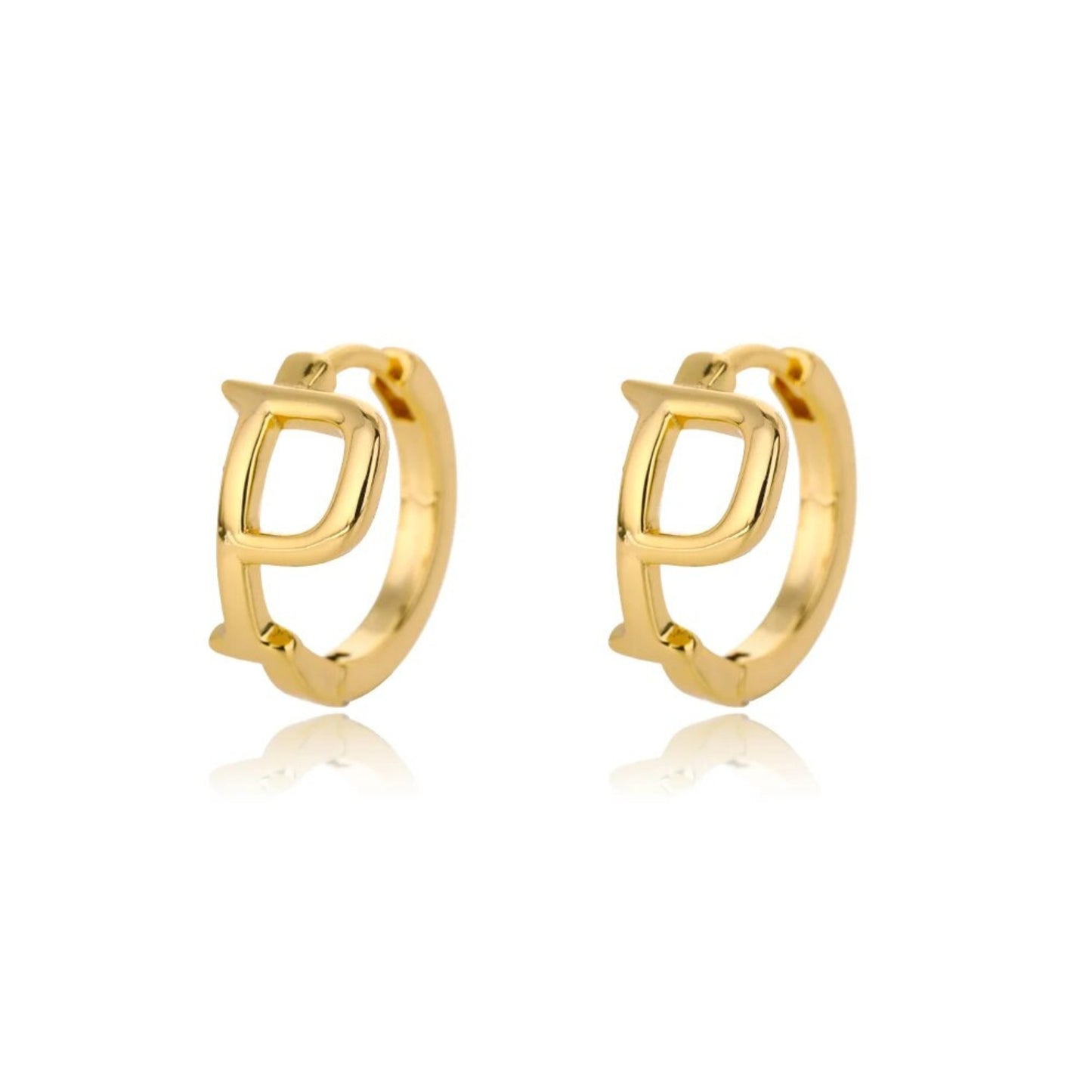 Amara Alphabet Huggie Earrings