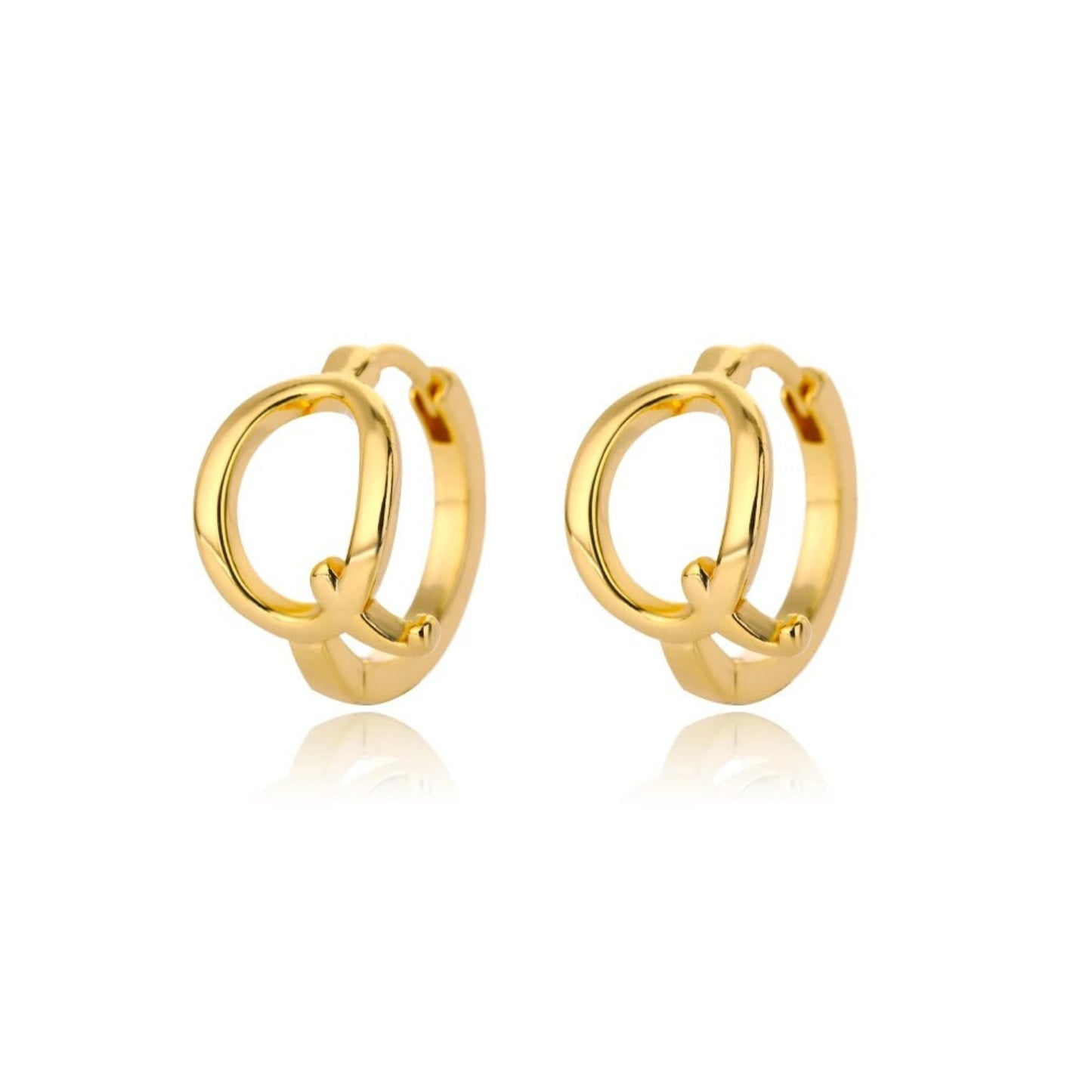Amara Alphabet Huggie Earrings
