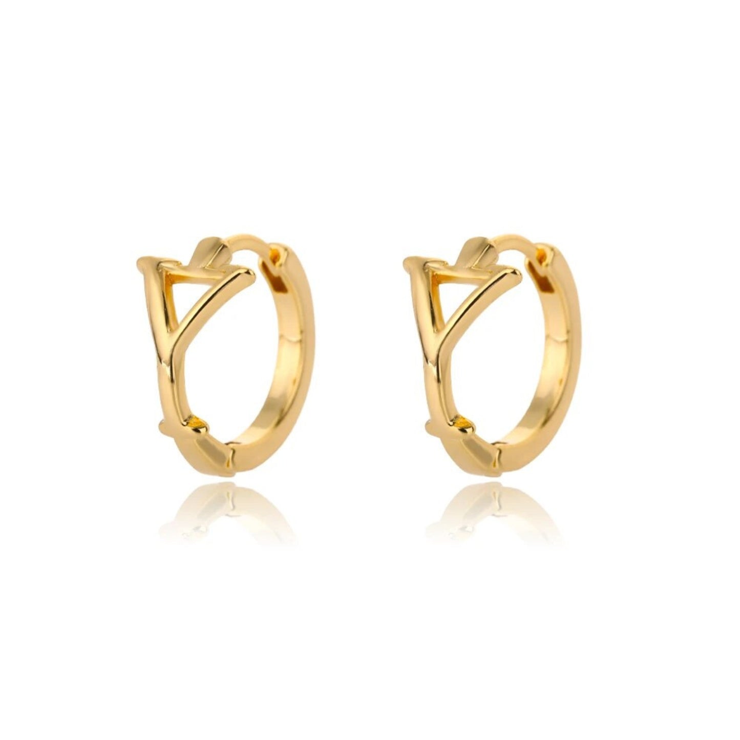 Amara Alphabet Huggie Earrings