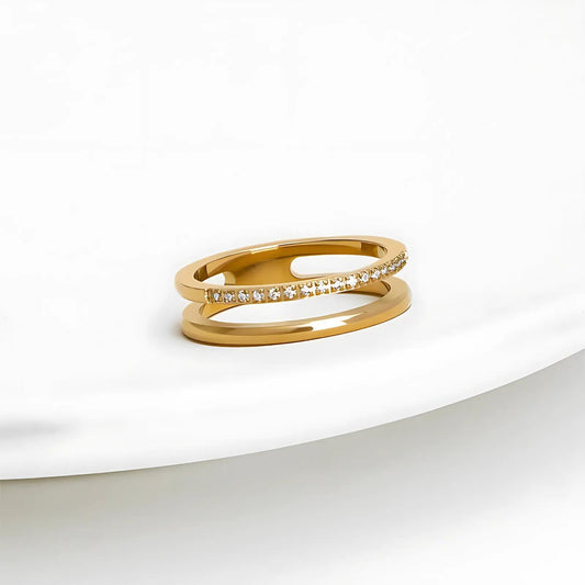 18K Gold Plated Stainless Steel Hypoallergenic Waterproof Tarnish Free Waterproof Sweatproof No-Fade Aria Ring The Aura