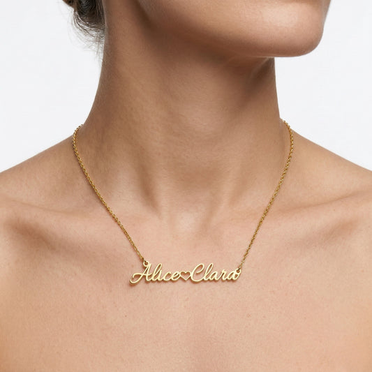 Balanced Heart Nameplate Necklace