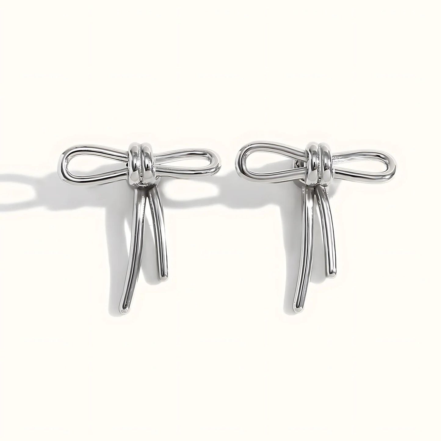 Stainless Steel Hypoallergenic Waterproof Tarnish Free Waterproof Sweatproof No-Fade Bow Loop Stud Earrings The Aura
