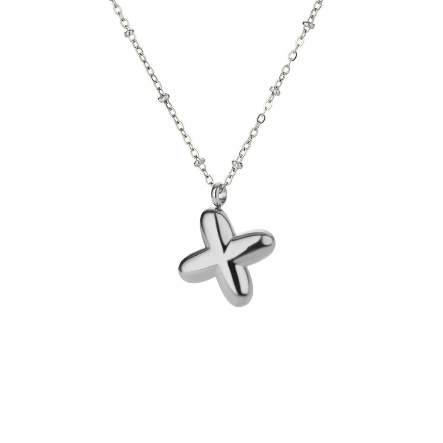Stainless Steel Hypoallergenic Waterproof Tarnish Free Waterproof Sweatproof No-Fade Bubbly Alphabet Necklace The Aura