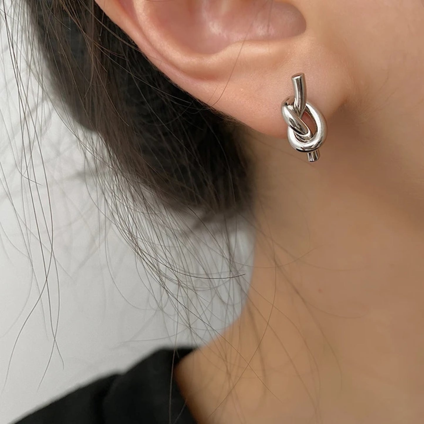 18K Gold Plated Stainless Steel Hypoallergenic Waterproof Tarnish Free Waterproof Sweatproof No-Fade Love Knot Stud Earrings The Aura