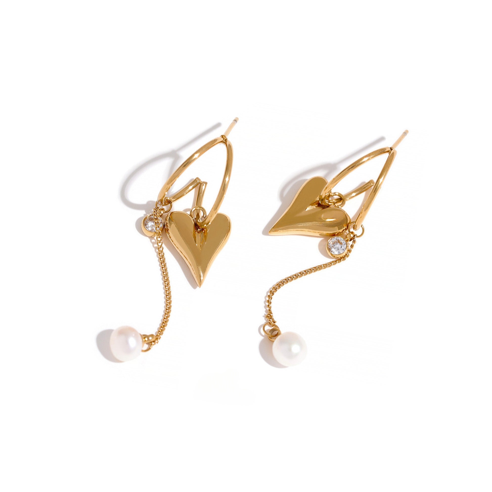 18K Gold Plated Stainless Steel Hypoallergenic Waterproof Tarnish Free Lovecharm Drop Earrings The Aura