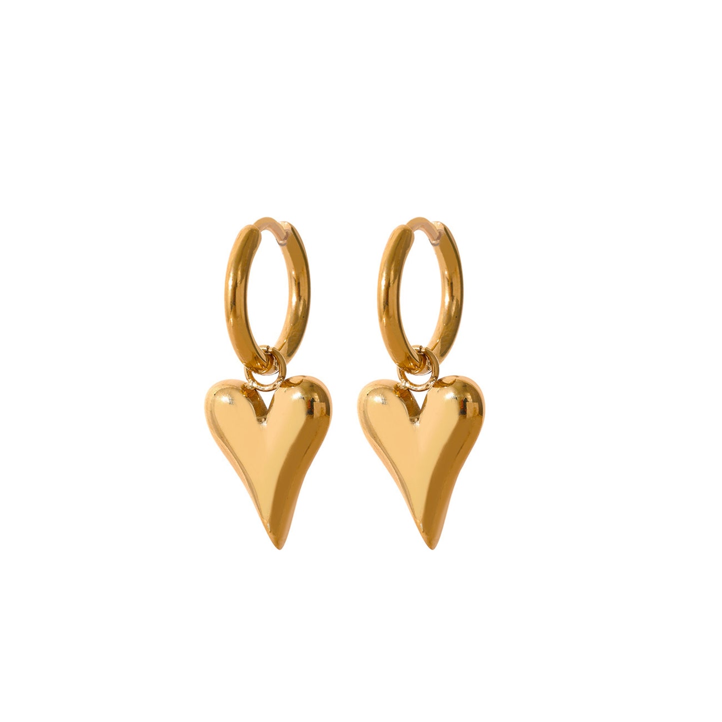 Gold Plated Stainless Steel Hypoallergenic Waterproof Tarnish Free Oh Sweetheart Huggie Earrings The Aura