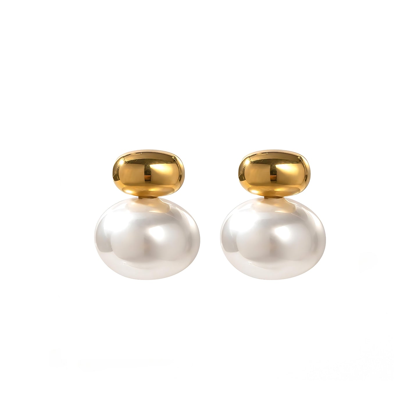 18K Gold Plated Stainless Steel Hypoallergenic Waterproof Tarnish Free Waterproof Sweatproof No-Fade Oriane Stud Earrings The Aura