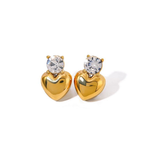 18K Gold Plated Stainless Steel Hypoallergenic Waterproof Tarnish Free Waterproof Sweatproof No-Fade Seraphina Stud Earrings The Aura