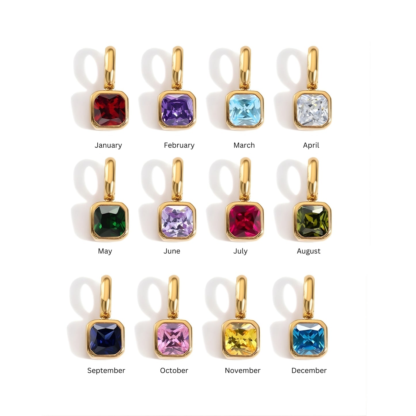 Solo Square Birthstone Charm