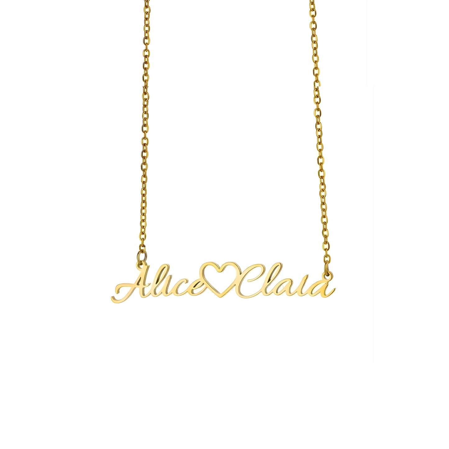 The Balanced Heart Nameplate Necklace
