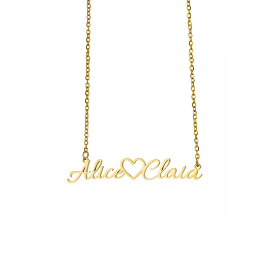 The Balanced Heart Nameplate Necklace
