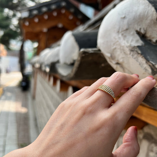 18K Gold Plated Stainless Steel Tarnish Free Pave Wrap Rings The Aura