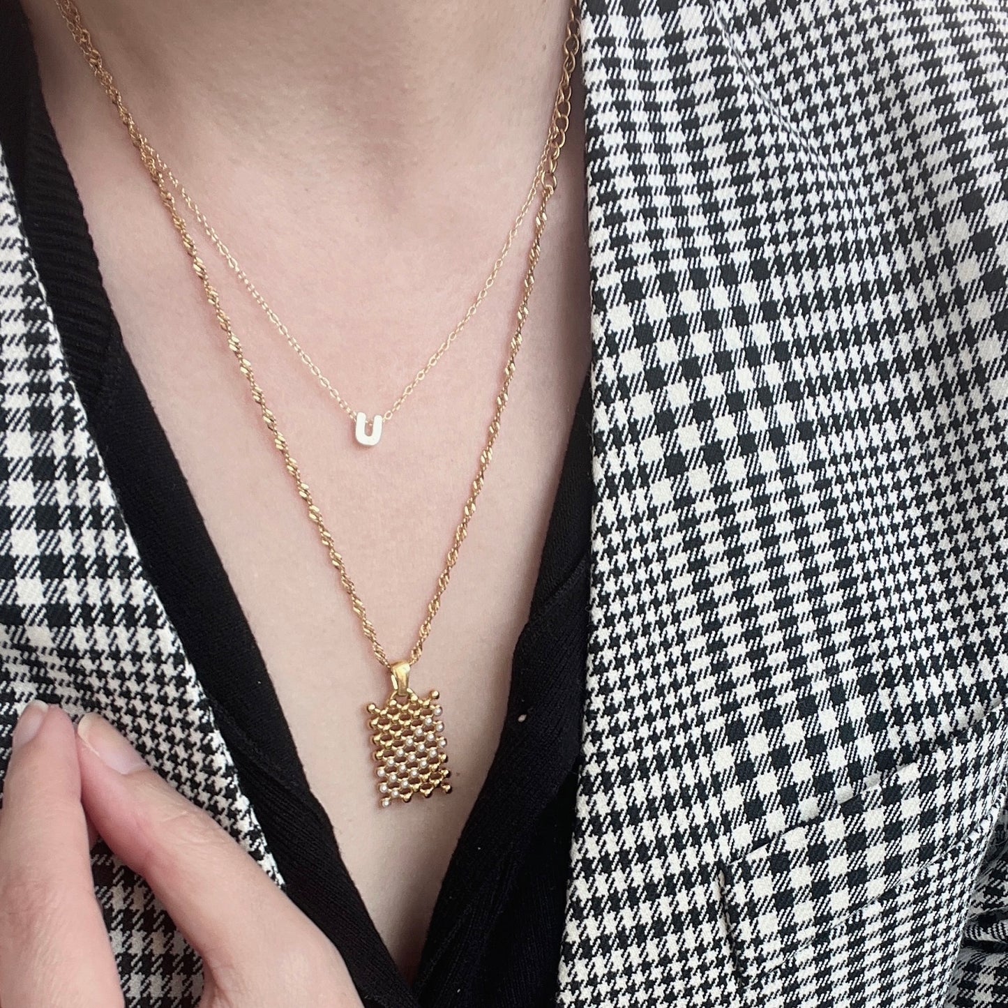 Pearl Mesh 吊墜項鍊