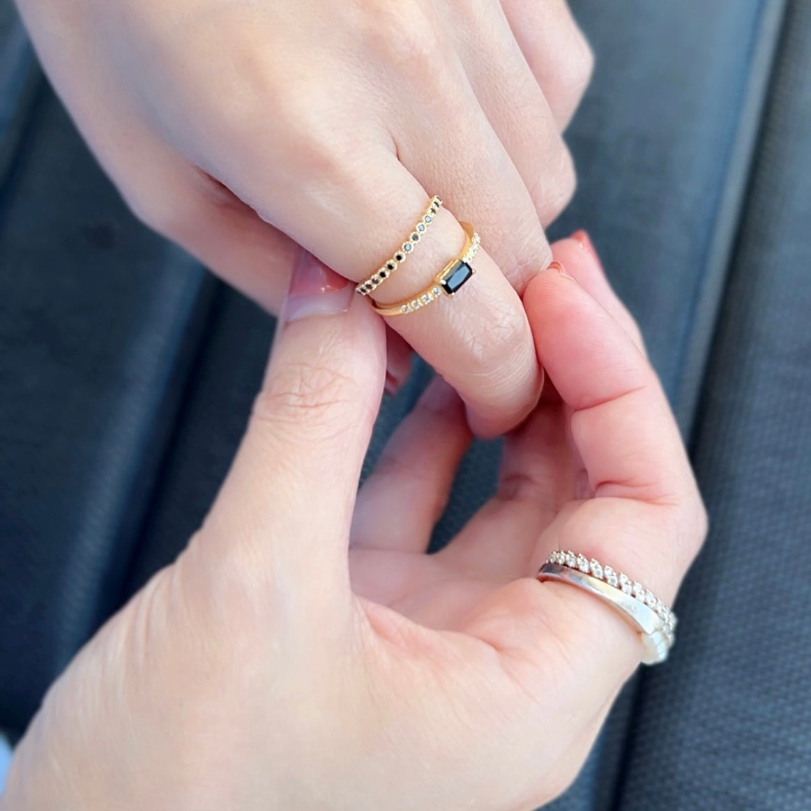 18K Gold Plated Sterling Silver Hypoallergenic Waterproof Solo Oblong Rings The Aura