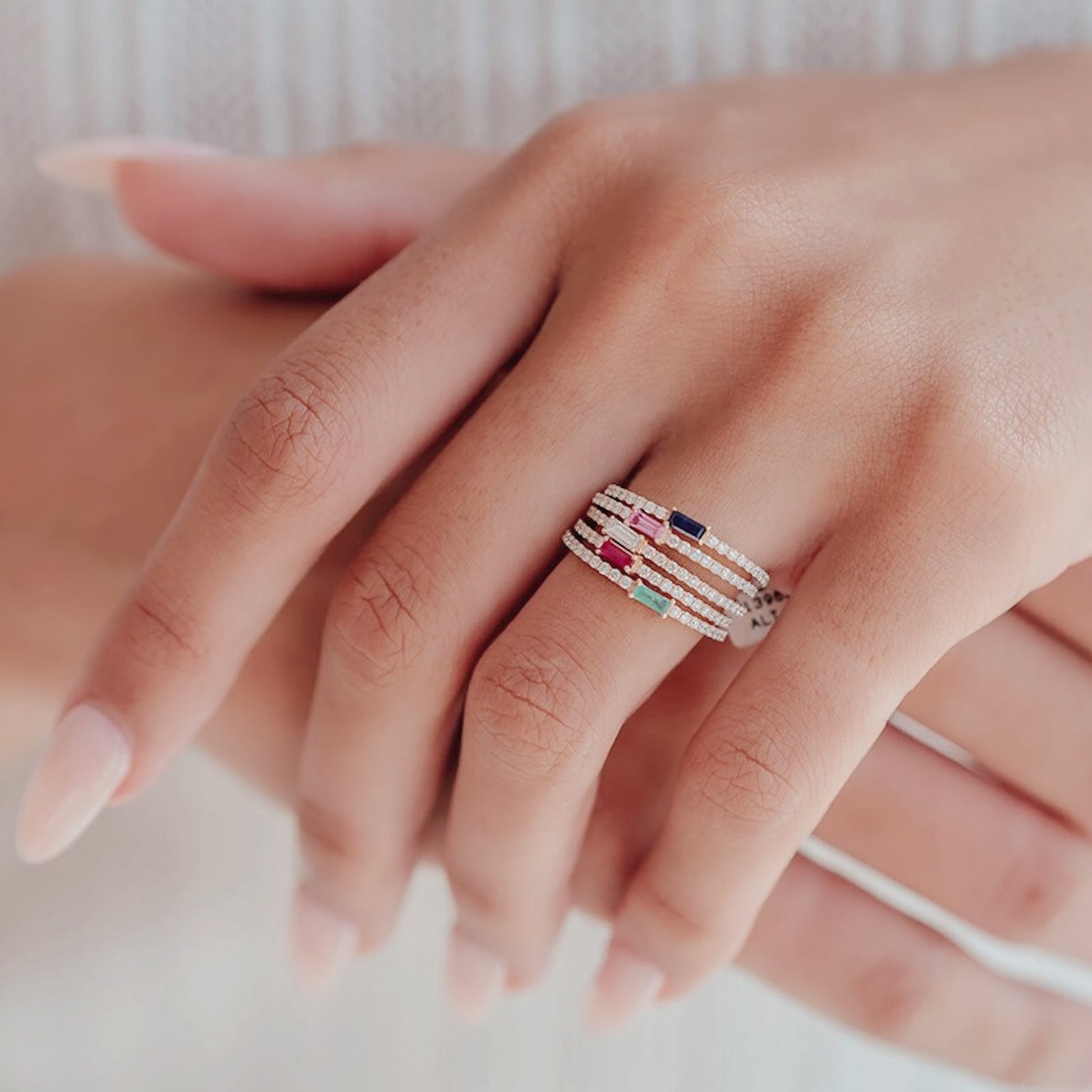 18K Gold Plated Sterling Silver Hypoallergenic Waterproof Solo Oblong Rings The Aura