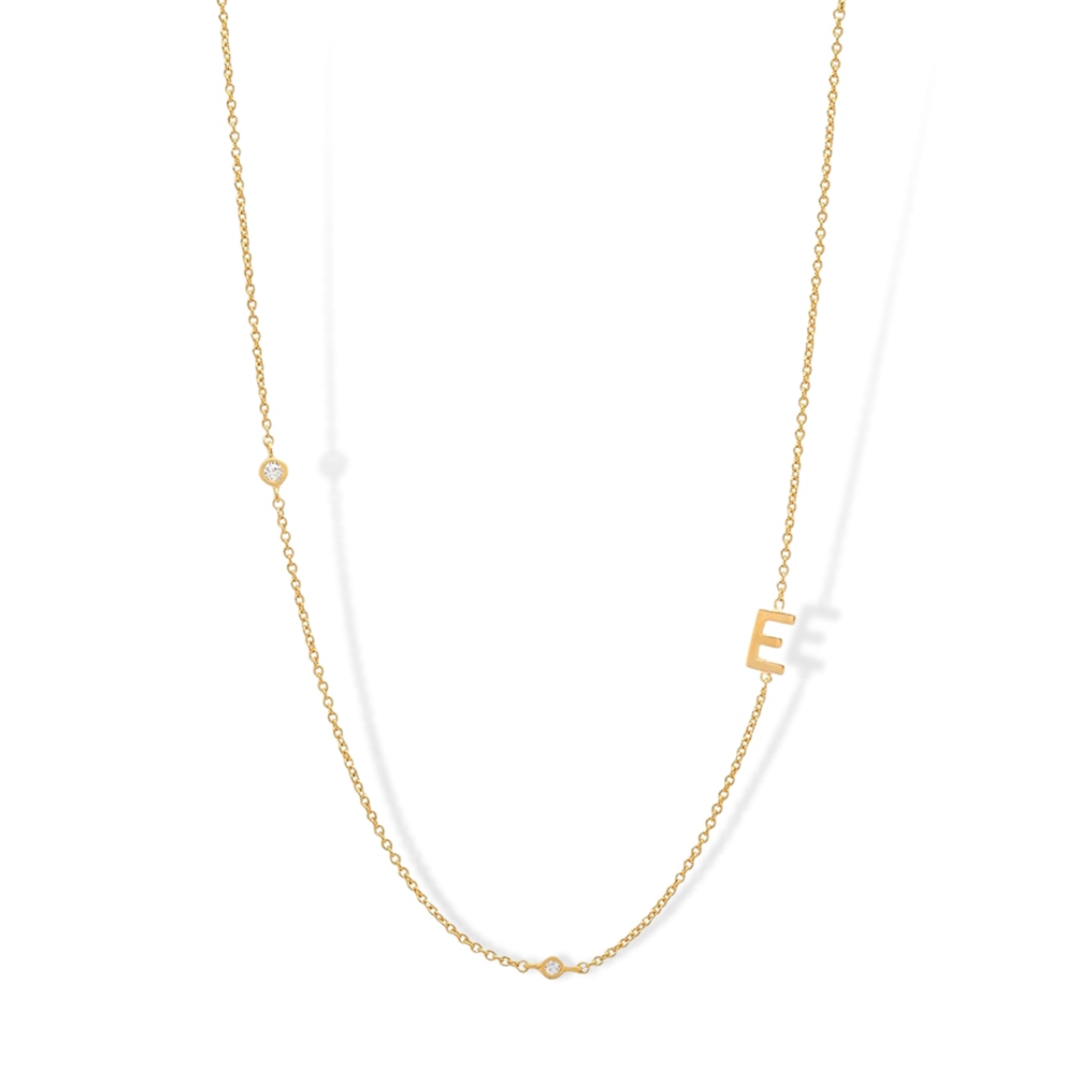 18K Gold Plated Sterling Silver Hypoallergenic Solo Round Alphabet Necklaces The Aura