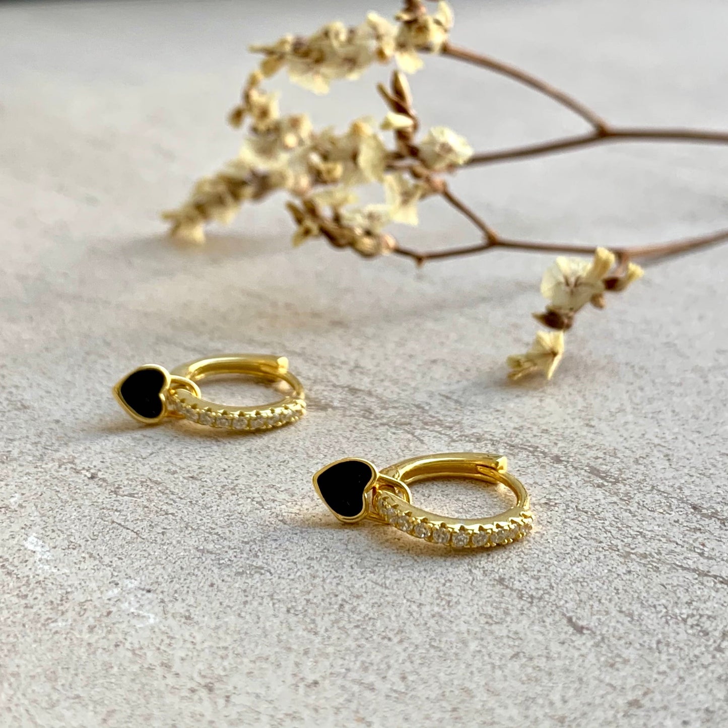 18K Gold Plated sterling silver Hypoallergenic The Pounding Heart Huggie Earrings The Aura