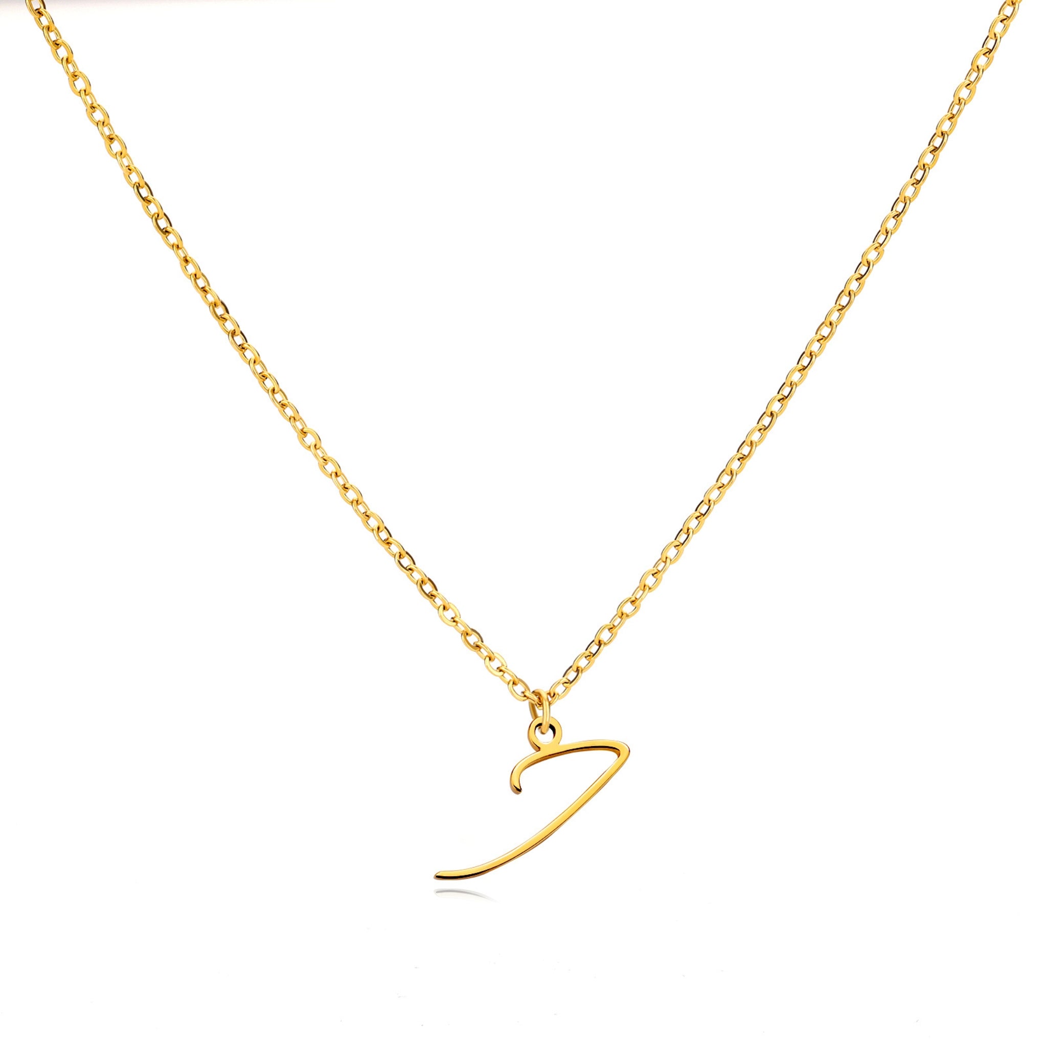 18K Gold Plated Stainless Steel Hypoallergenic Waterproof Tarnish Free  Allura Alphabet Necklaces The Aura