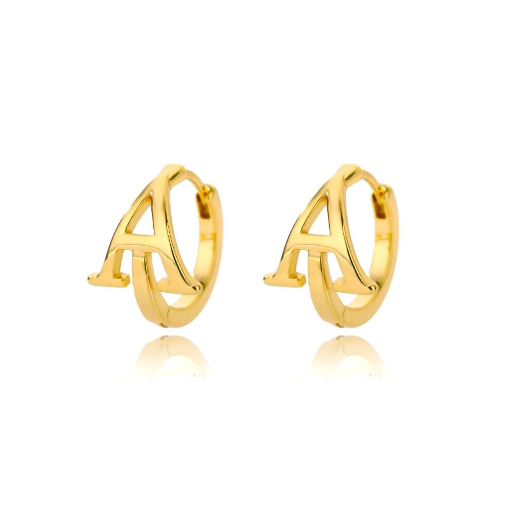 Amara Alphabet Huggie Earrings