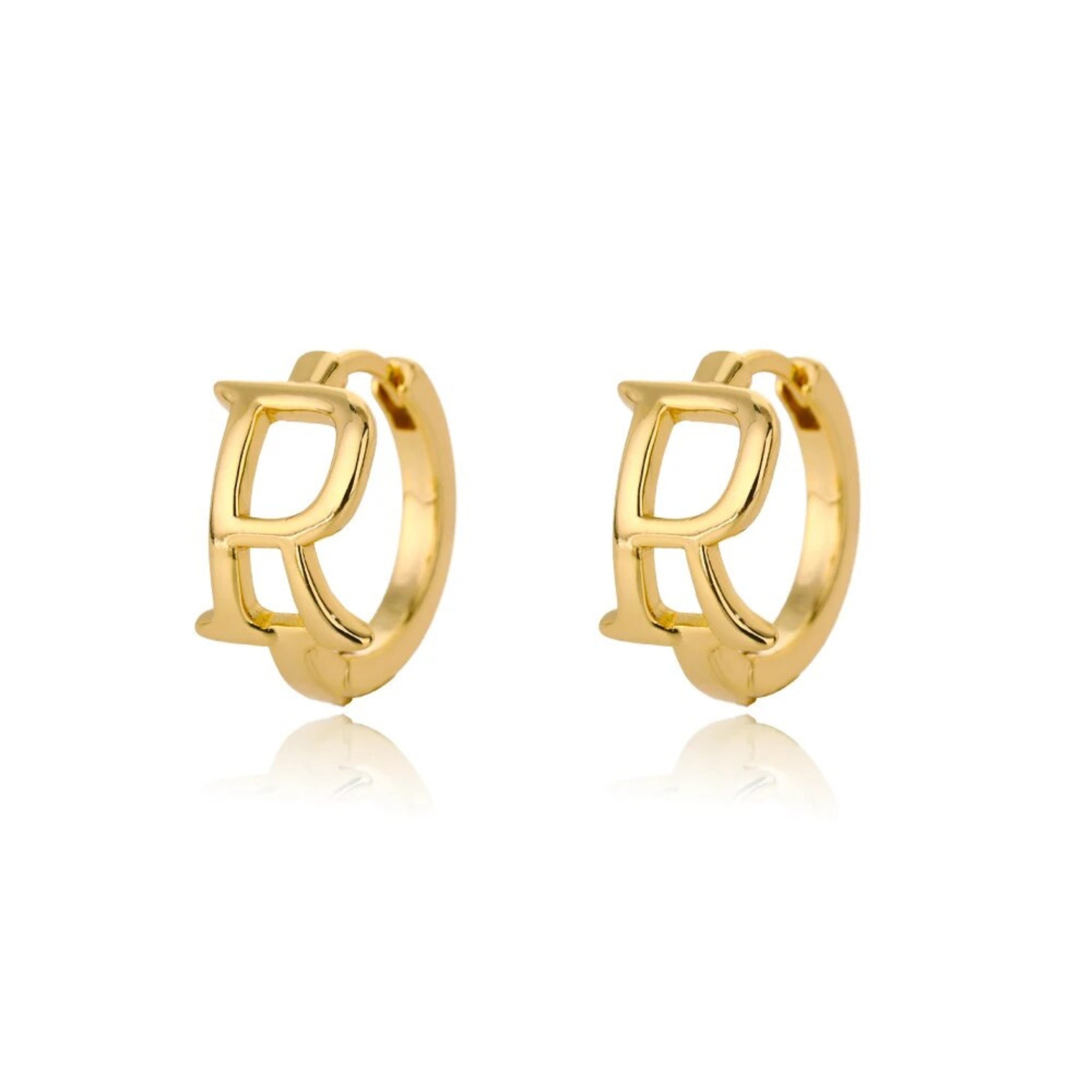 Amara Alphabet Huggie Earrings