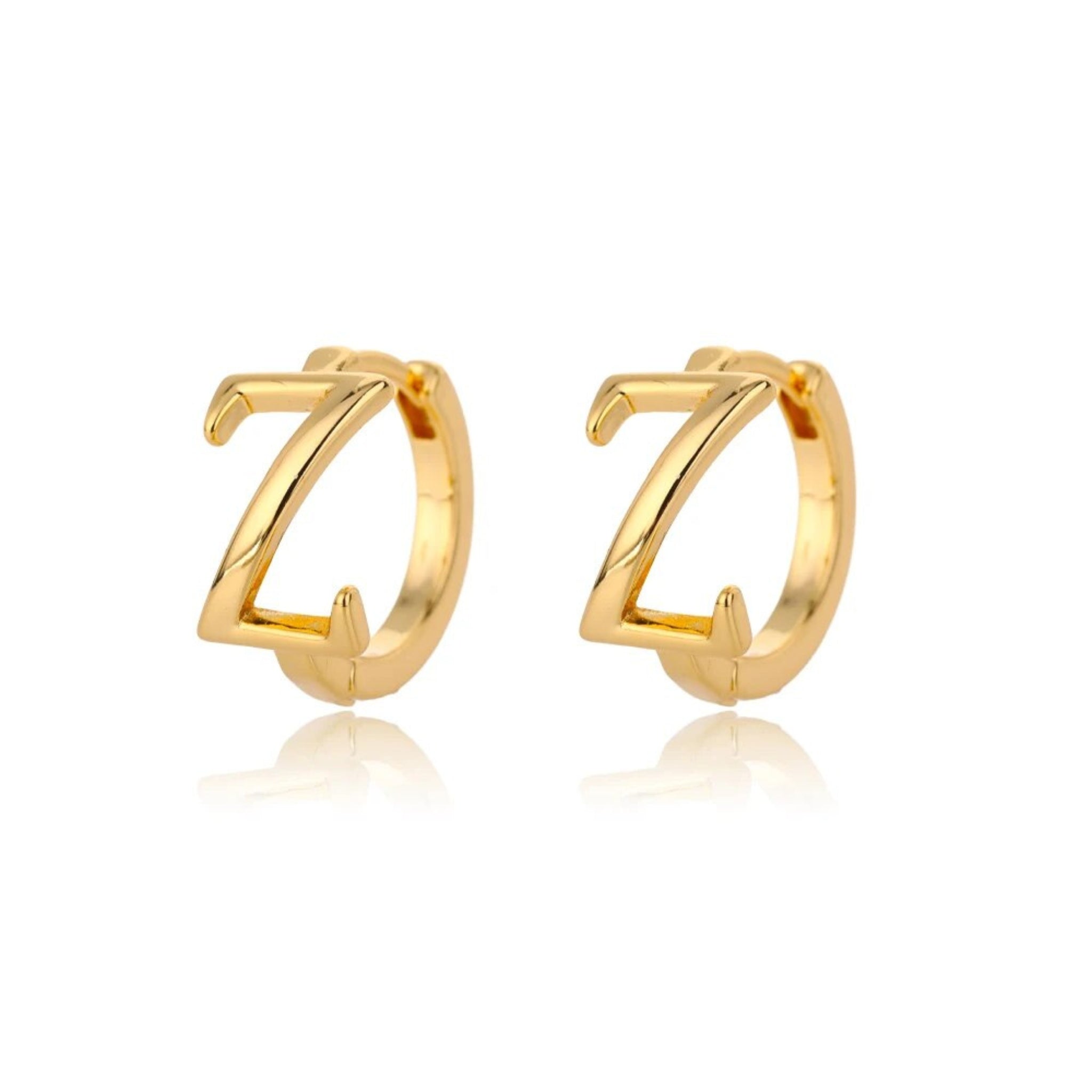 Amara Alphabet Huggie Earrings