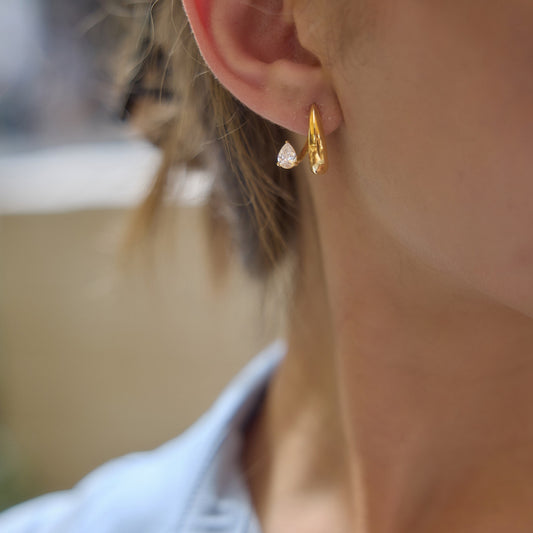 Aurelia Teardrop Huggie Earrings