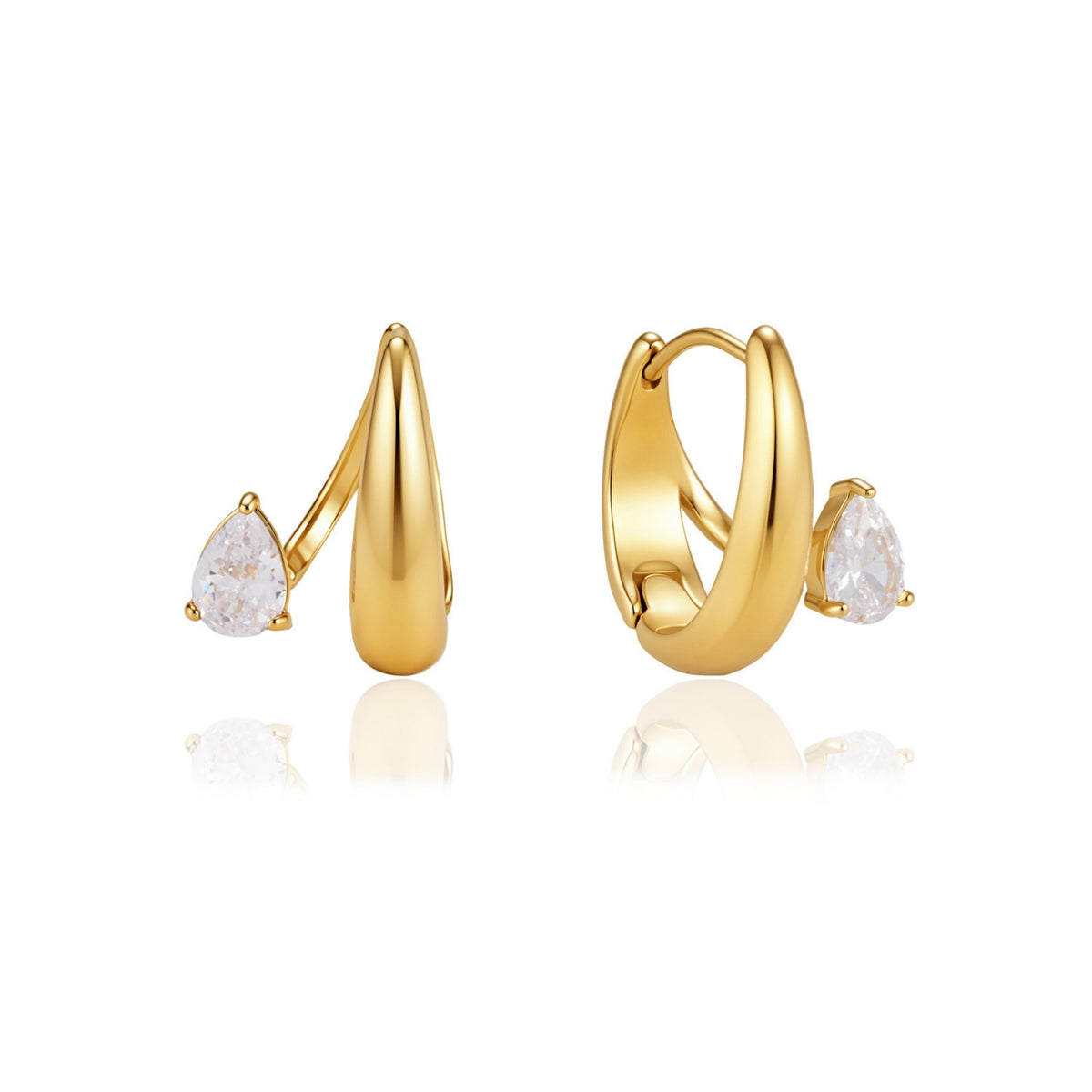 Aurelia Teardrop Huggie Earrings