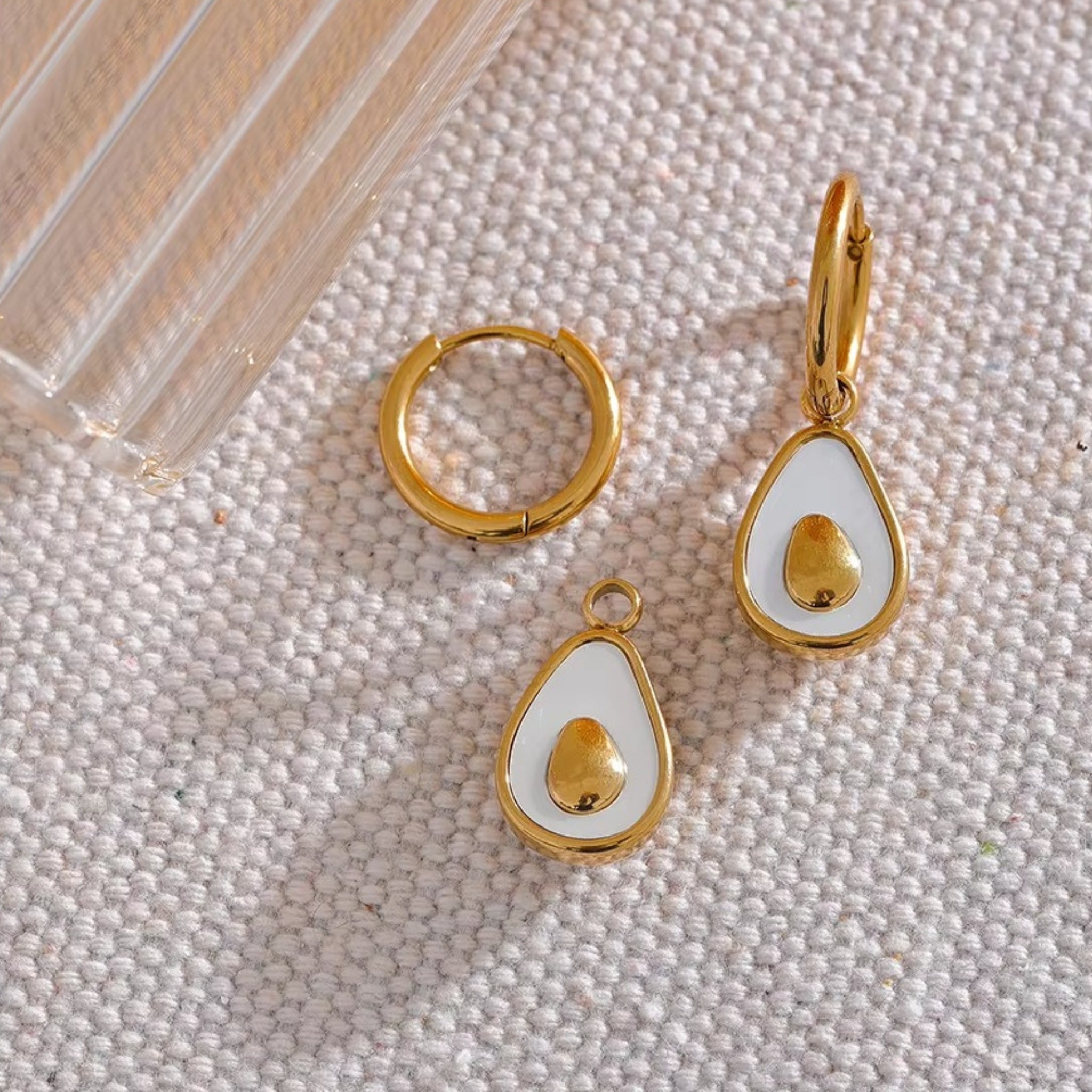 Avocado Huggie Earrings