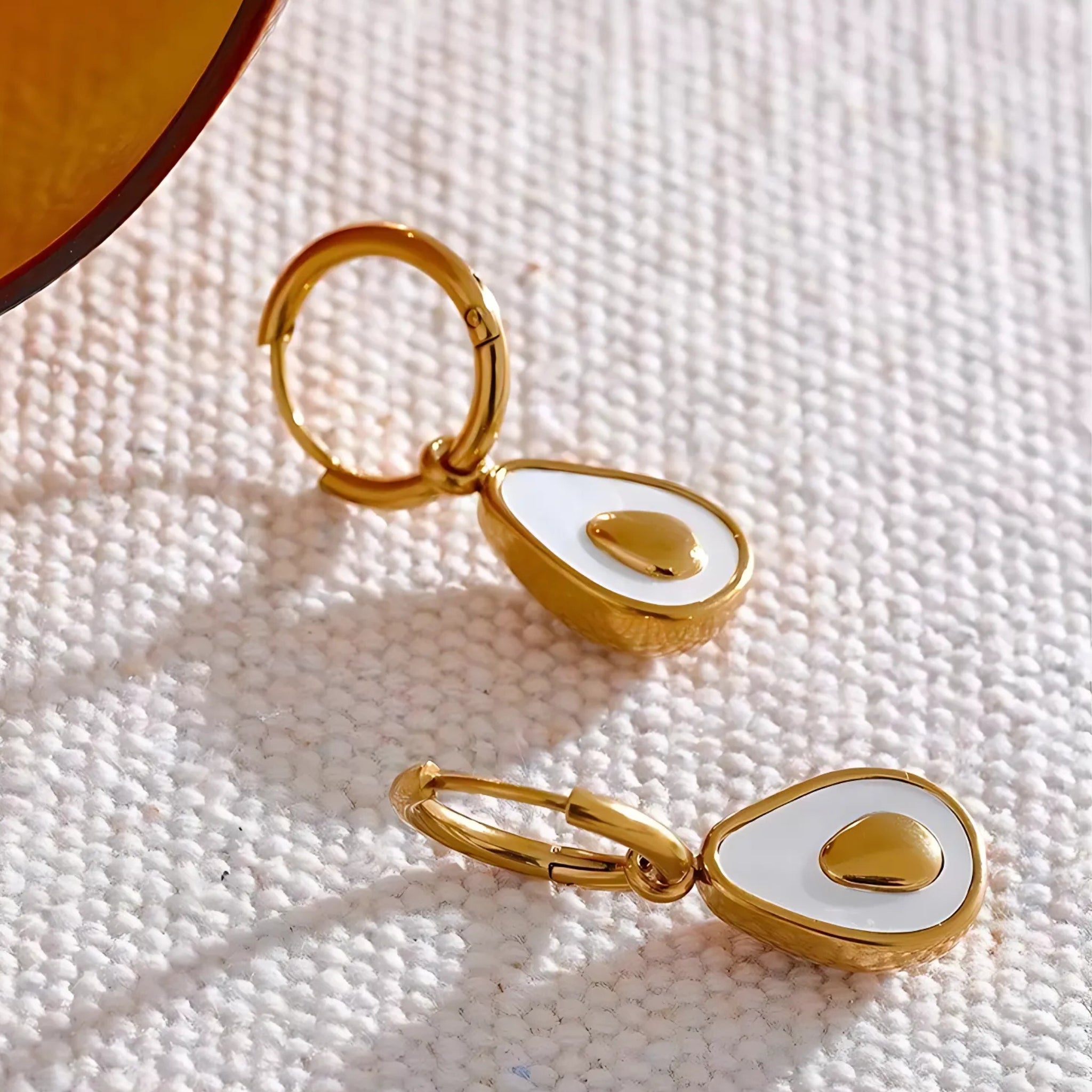 Avocado Huggie Earrings