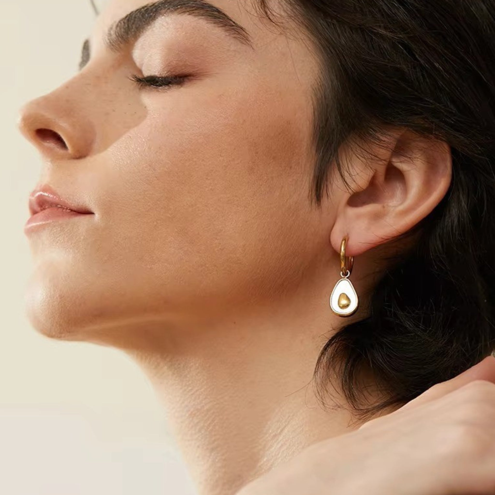 Avocado Huggie Earrings