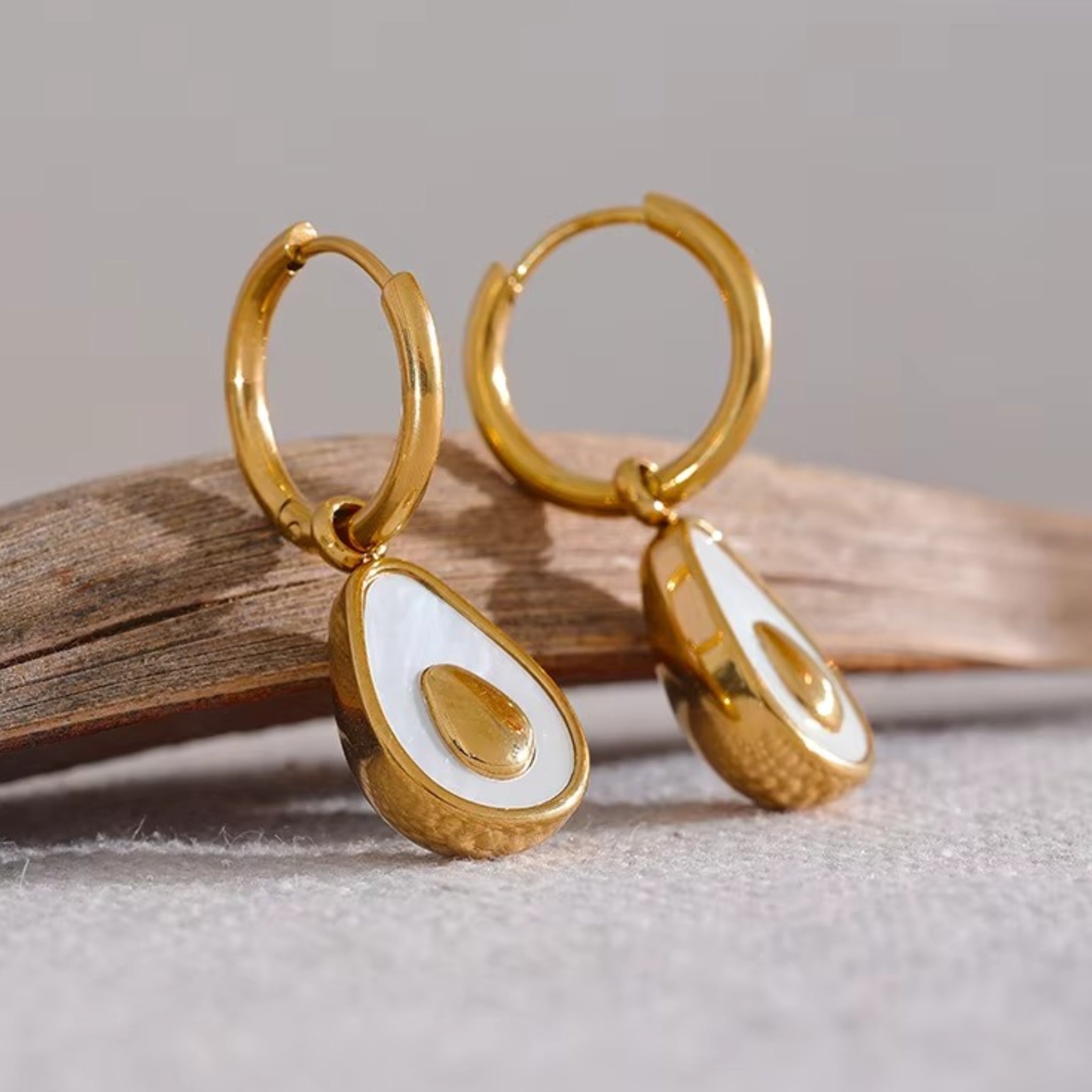 Avocado Huggie Earrings