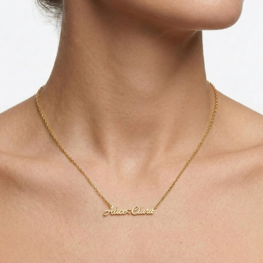 Balanced Heart Nameplate Necklace