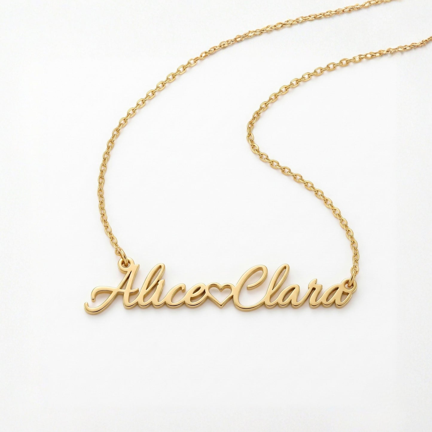 Balanced Heart Nameplate Necklace
