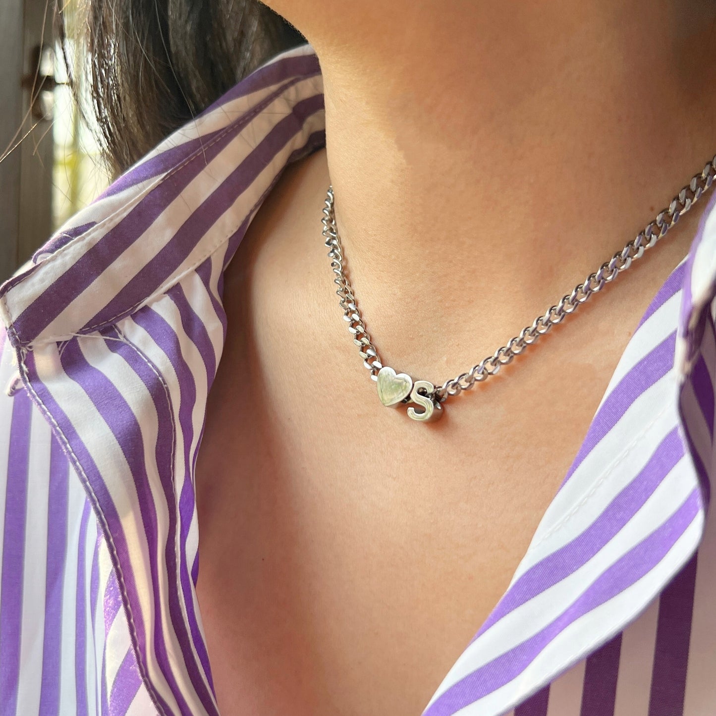 18K Gold Plated Stainless Steel Hypoallergenic Waterproof Tarnish Free Waterproof Sweatproof No-Fade Be Bold Alphabet Necklace The Aura