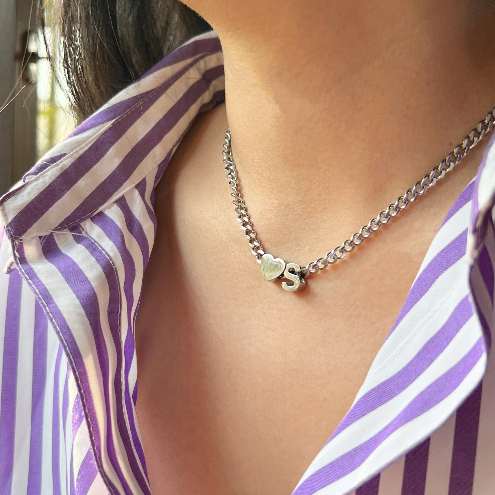 18K Gold Plated Stainless Steel Hypoallergenic Waterproof Tarnish Free Waterproof Sweatproof No-Fade Be Bold Alphabet Necklace The Aura