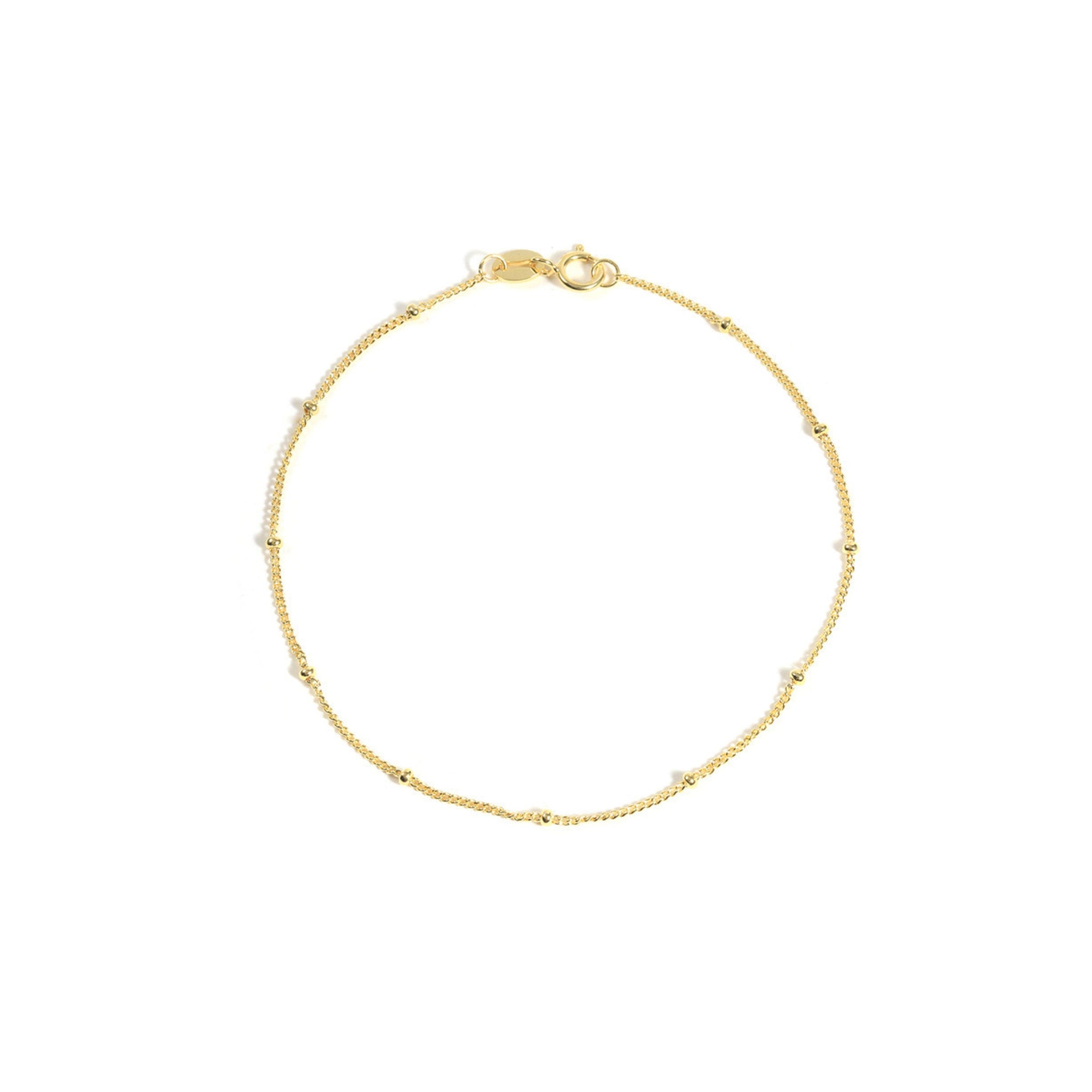 18K Gold Plated Sterling Silver Hypoallergenic Waterproof Tarnish Free Waterproof Sweatproof No-Fade Bead Chain Bracelet The Aura