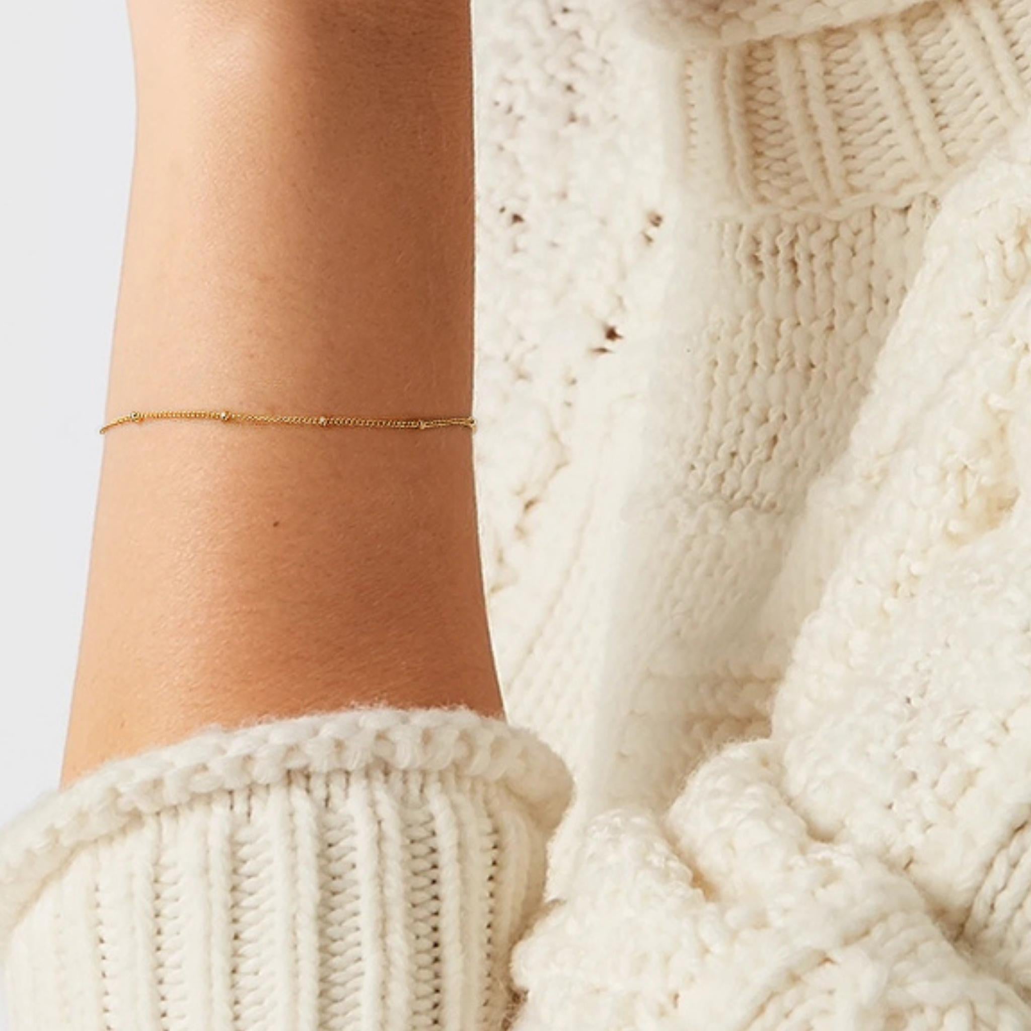 18K Gold Plated Stainless Steel Hypoallergenic Waterproof Tarnish Free Bead Chain Bracelets The Aura