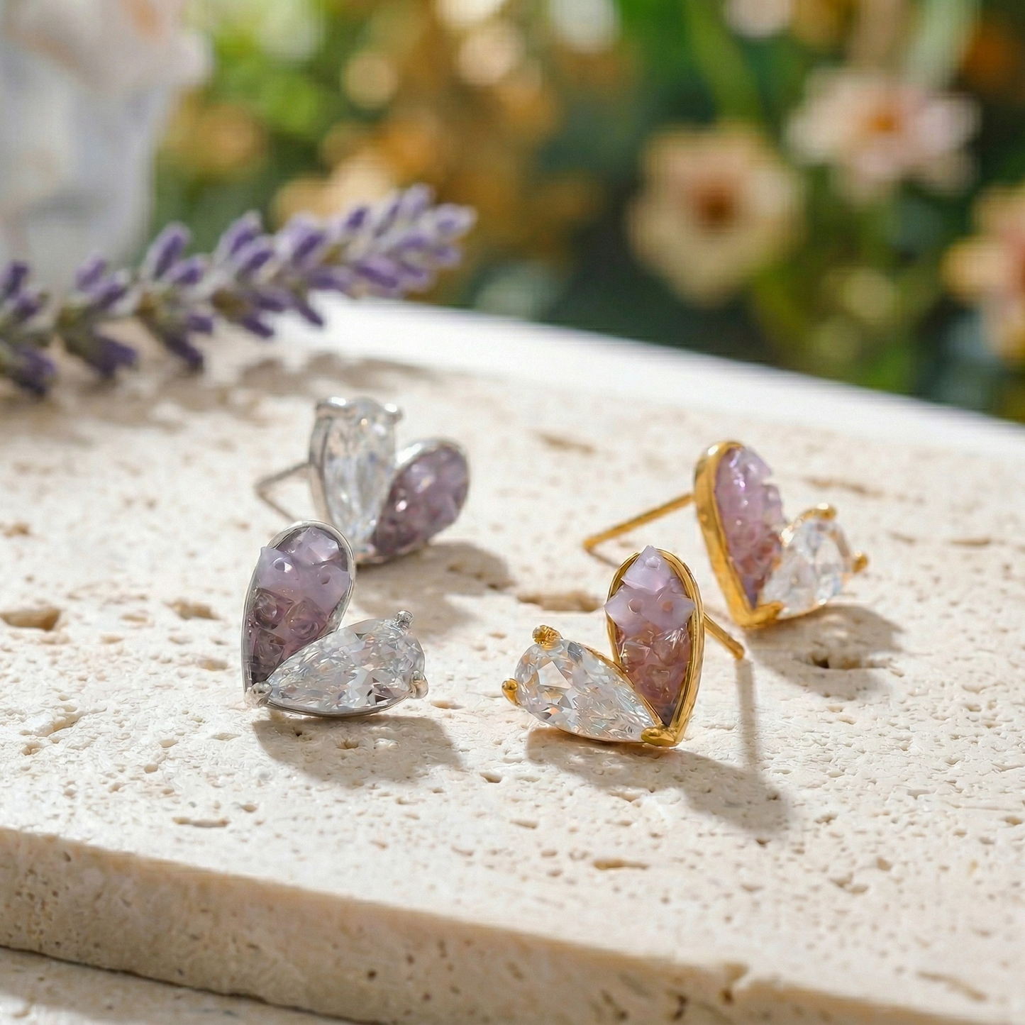 Blooming Hearts Stud Earrings