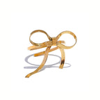 18K Gold Plated Stainless Steel Hypoallergenic Waterproof Tarnish Free Waterproof Sweatproof No-Fade Bow Loop Adjustable Ring The Aura