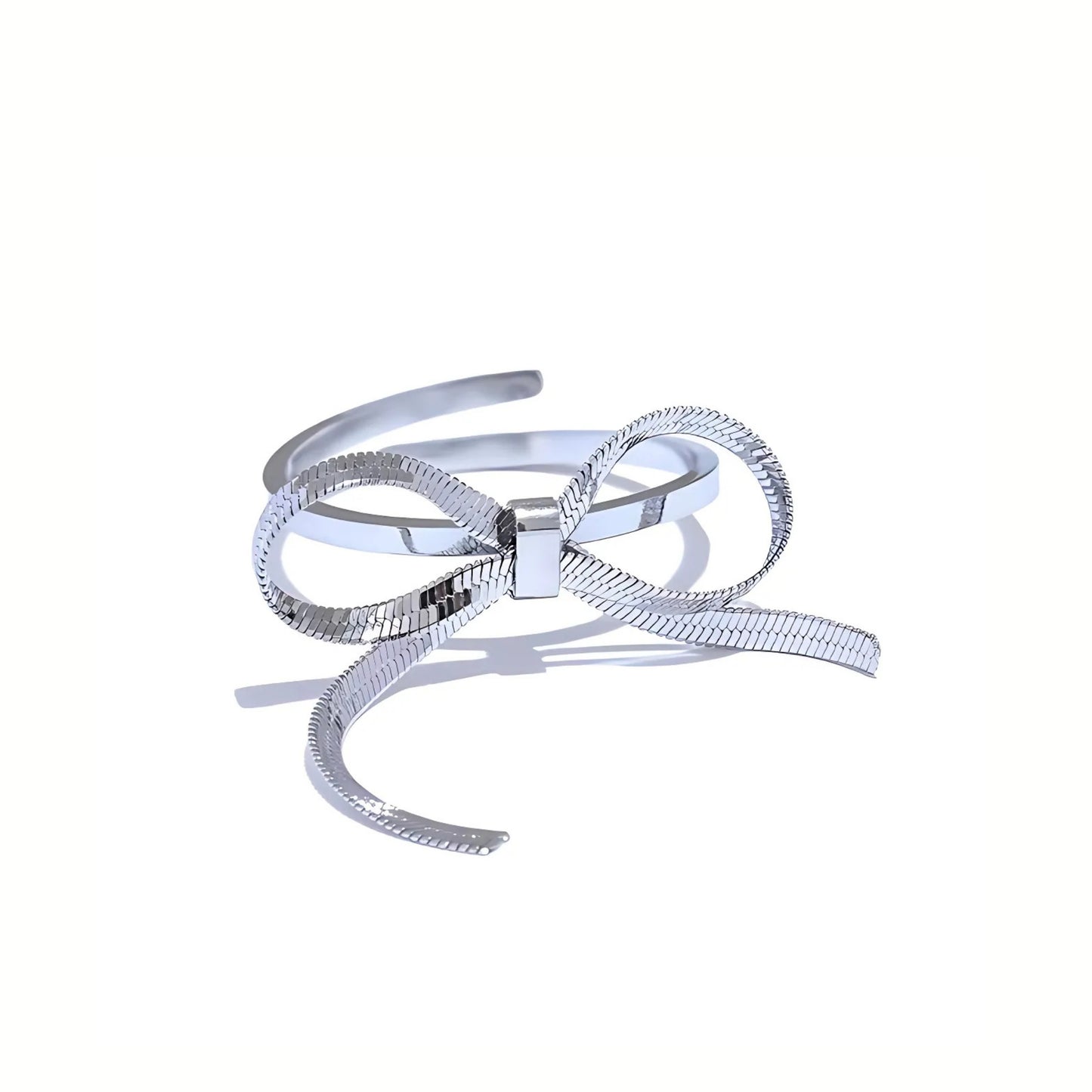 18K Gold Plated Stainless Steel Hypoallergenic Waterproof Tarnish Free Waterproof Sweatproof No-Fade Bow Loop Adjustable Ring The Aura