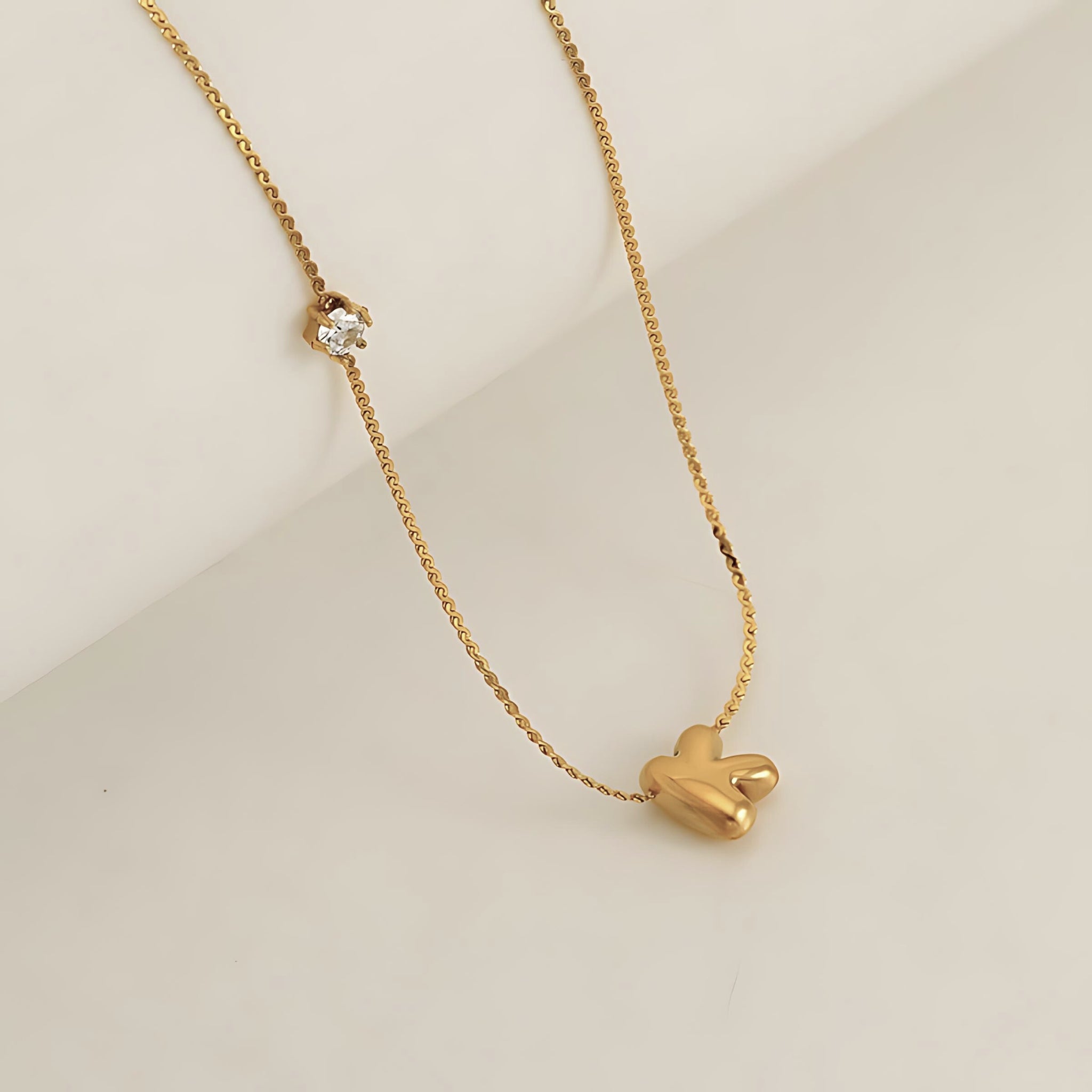 18K Gold Plated Stainless Steel Hypoallergenic Waterproof Tarnish Free Waterproof Sweatproof No-Fade Bubbly Spark Necklace The Aura