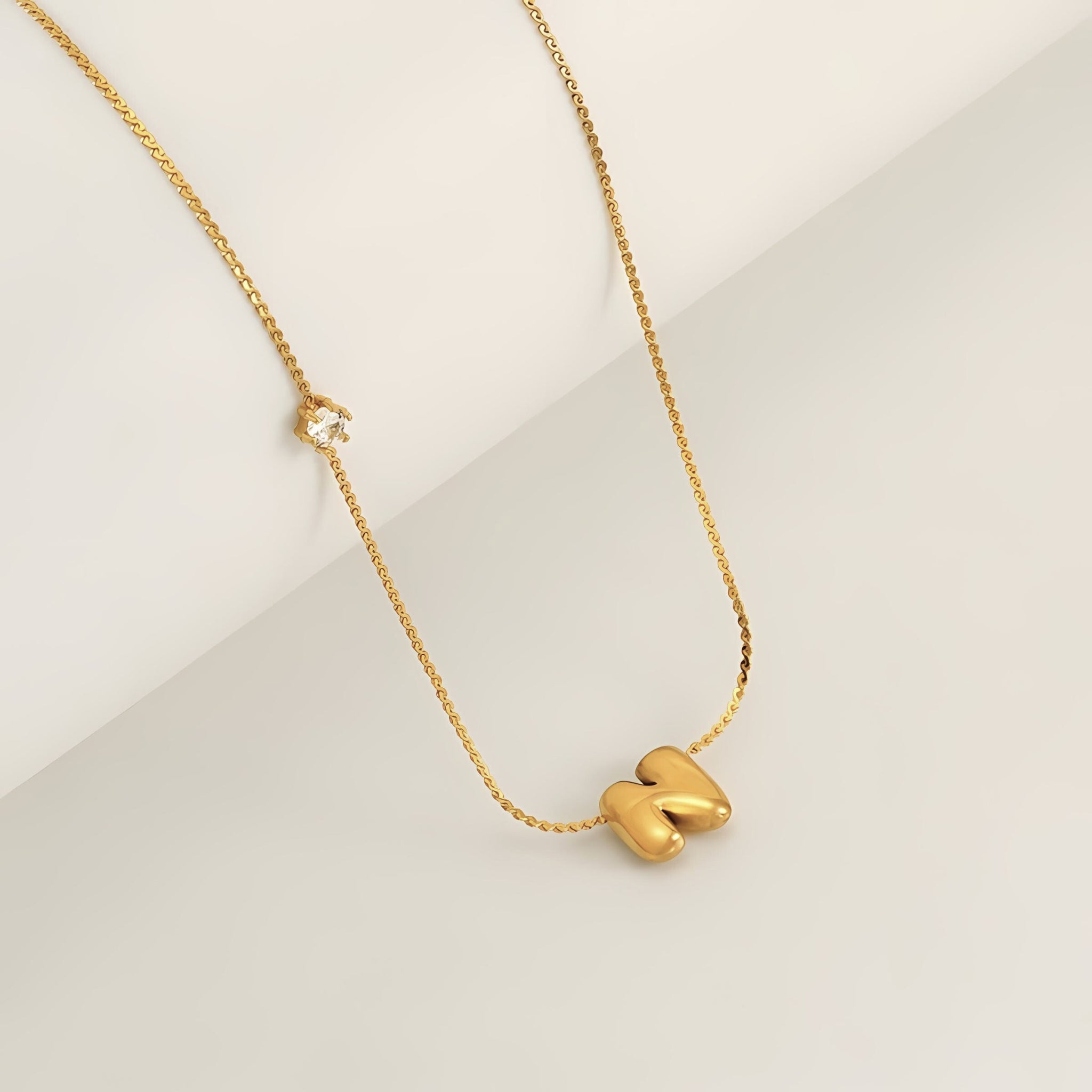 18K Gold Plated Stainless Steel Hypoallergenic Waterproof Tarnish Free Waterproof Sweatproof No-Fade Bubbly Spark Necklace The Aura