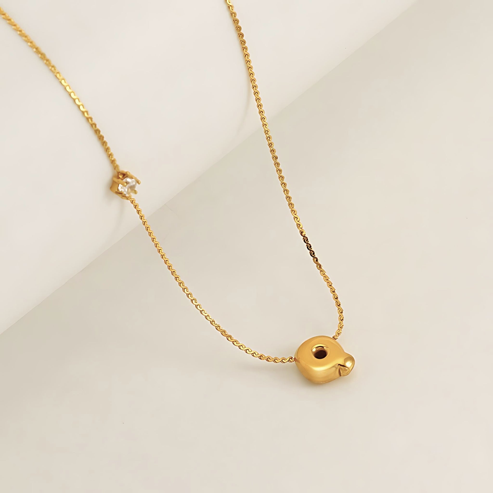 18K Gold Plated Stainless Steel Hypoallergenic Waterproof Tarnish Free Waterproof Sweatproof No-Fade Bubbly Spark Necklace The Aura