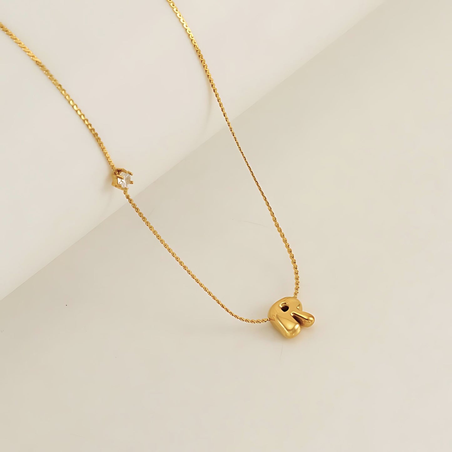 18K Gold Plated Stainless Steel Hypoallergenic Waterproof Tarnish Free Waterproof Sweatproof No-Fade Bubbly Spark Necklace The Aura