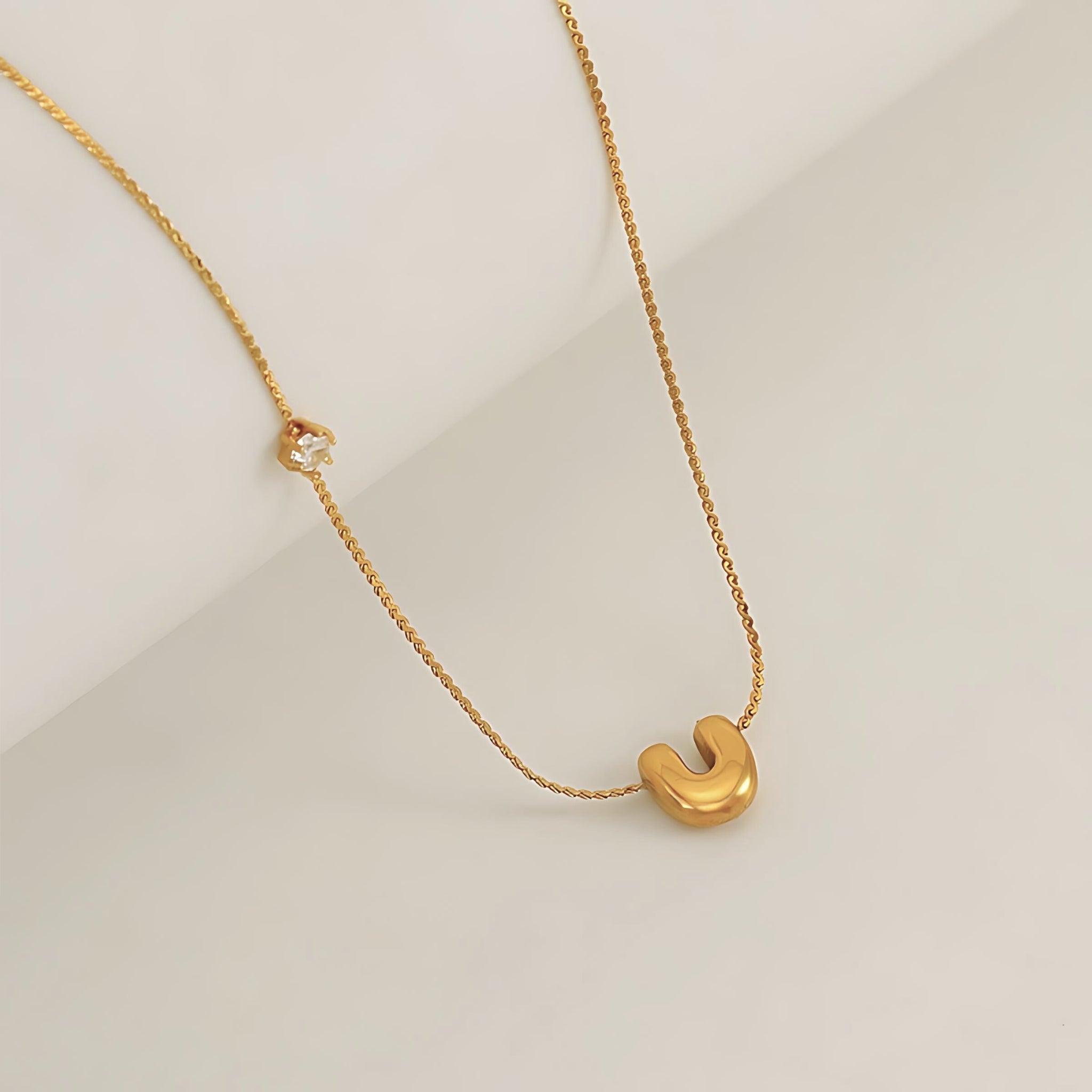 18K Gold Plated Stainless Steel Hypoallergenic Waterproof Tarnish Free Waterproof Sweatproof No-Fade Bubbly Spark Necklace The Aura