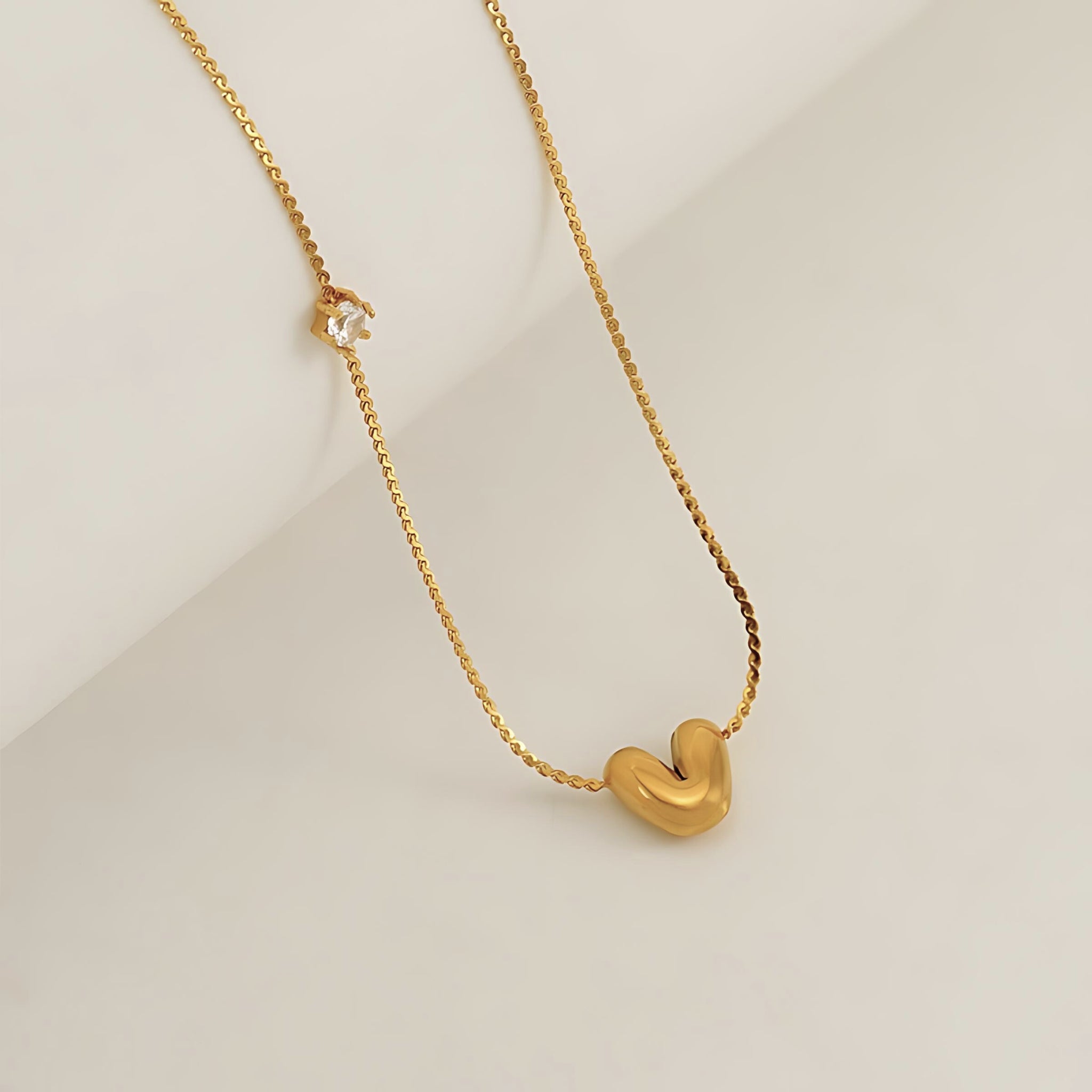 18K Gold Plated Stainless Steel Hypoallergenic Waterproof Tarnish Free Waterproof Sweatproof No-Fade Bubbly Spark Necklace The Aura